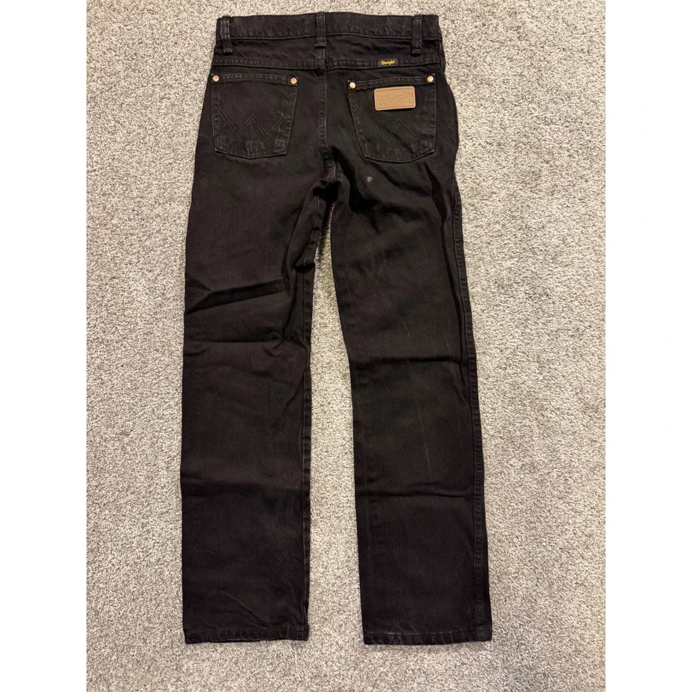 Wrangler Jeans Boys 14 Reg Black Cowboy Cut Relaxed Fit Straight Leg Cotton *